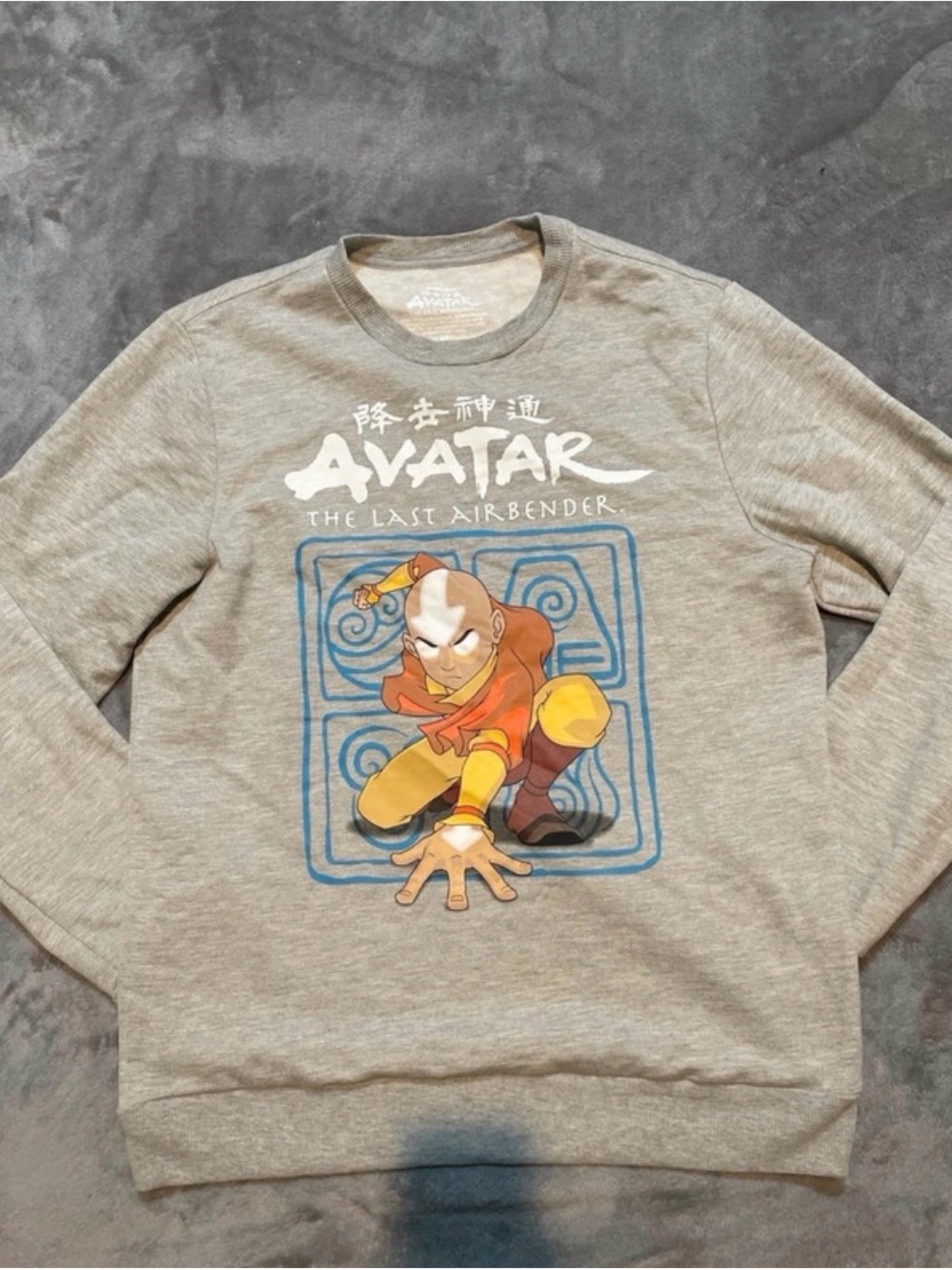 Avatar The Last Airbender Grey Graphic Crewneck Sweatshirt